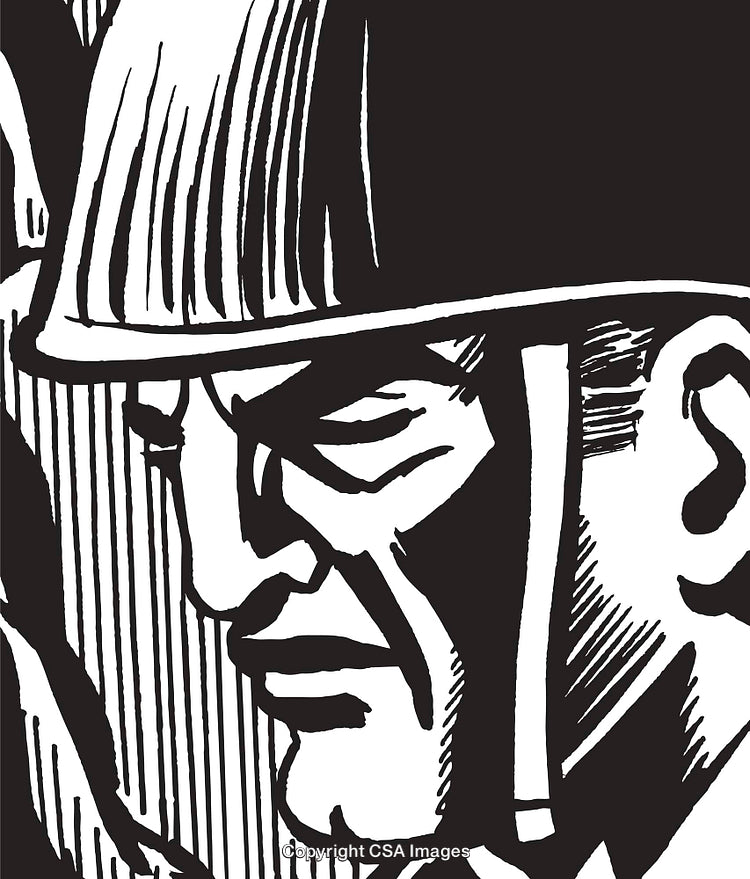 Monochromatic Portrait of a Focused Soldier in Bold Black and White Style
