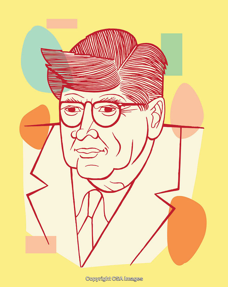 Colorful Line Art Illustration of a Man with a Modern Style