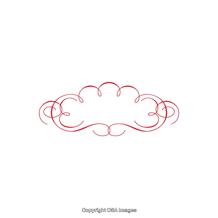 Elegant Red Ornament With Swirling Line Pattern Design Element