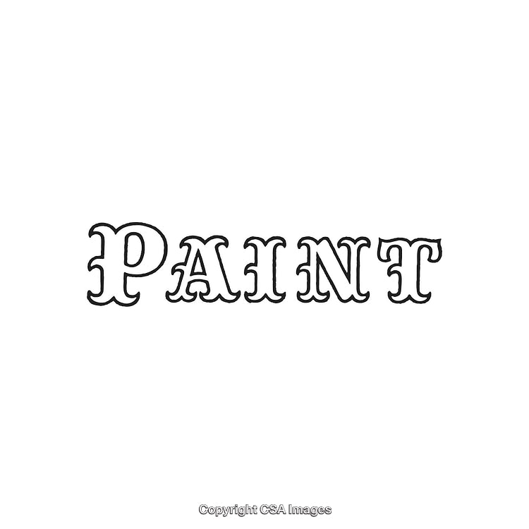 Stylized Black and White Painted Word Art for Creative Projects
