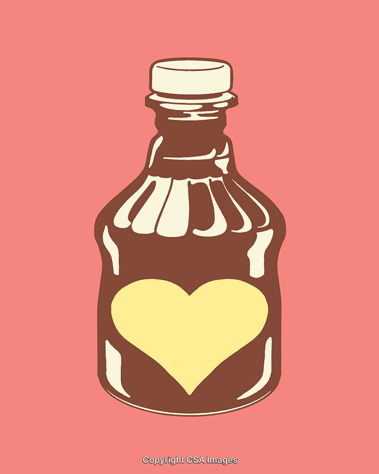 Colorful Illustration of a Heart Bottled as a Love Symbol