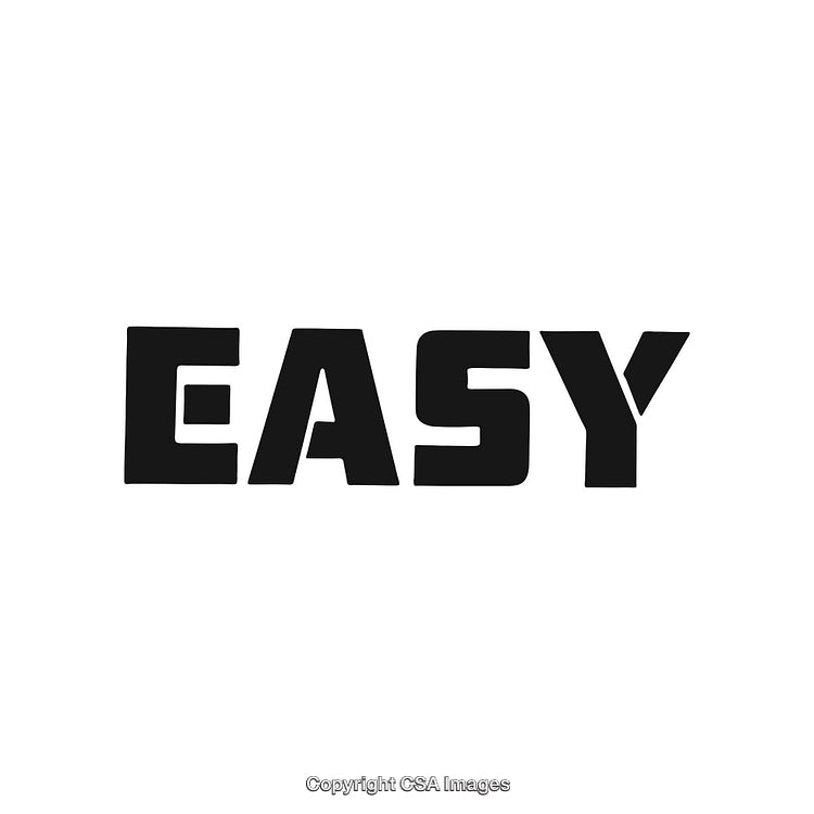 Bold Typography Showing the Word 'EASY' in Black on White Background