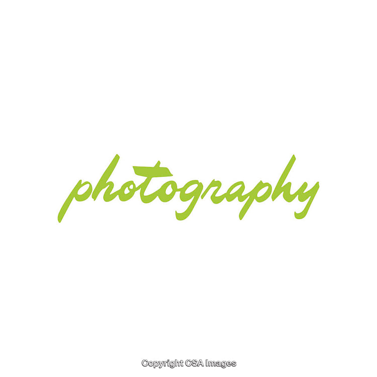 Green Photography Word Art on a Clean White Background