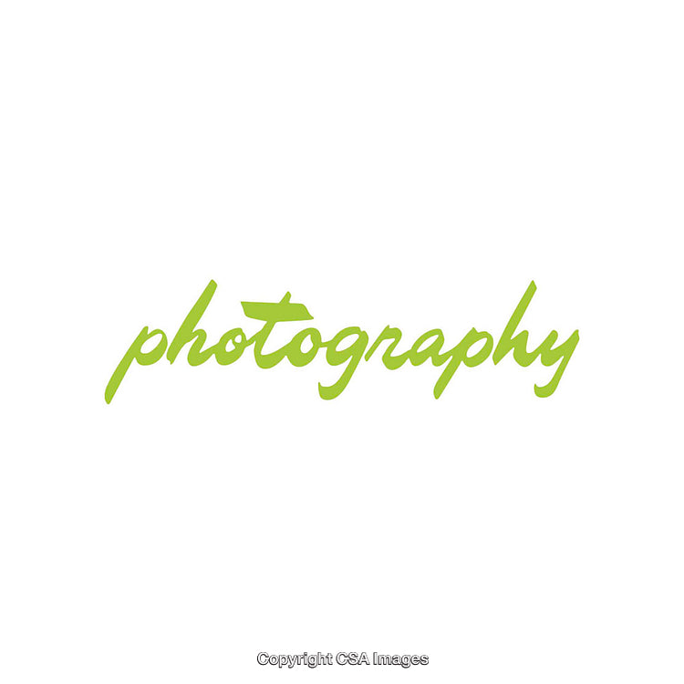 Green Photography Word Art on a Clean White Background