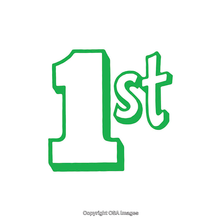 Green Hand-Drawn 1st Design on White Background
