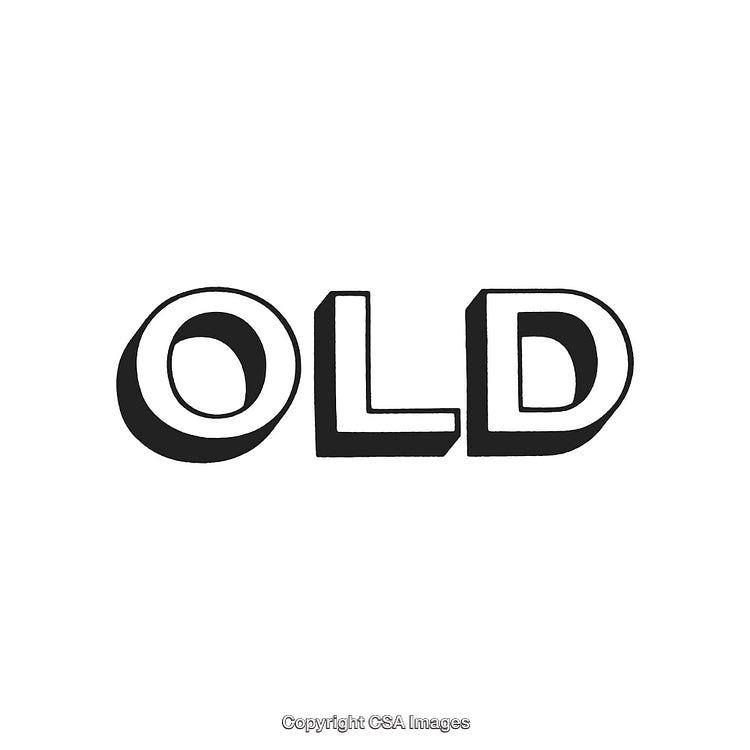 Bold Typography Displaying the Word “Old” in Artistic Black and White
