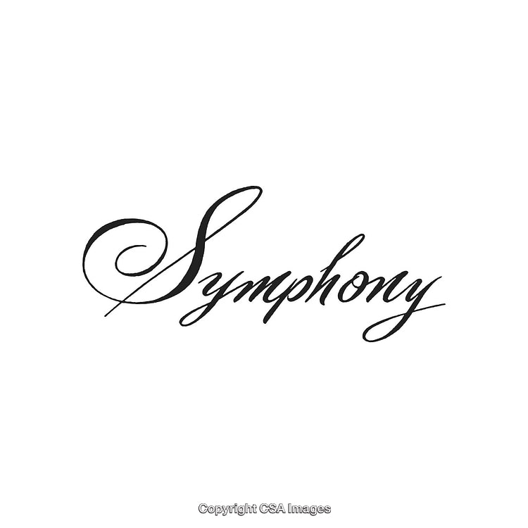 Elegant Calligraphy Design Spelling the Word Symphony on a Clean Background