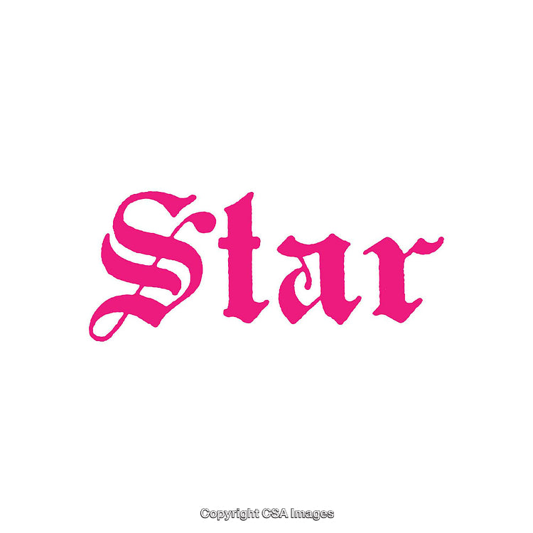 Pink Gothic Style Text Design 'Star' on White Background