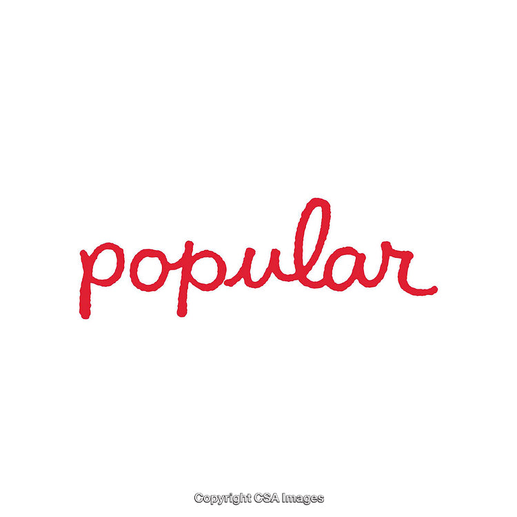 Red Handwritten 'Popular' Text on a Plain White Background