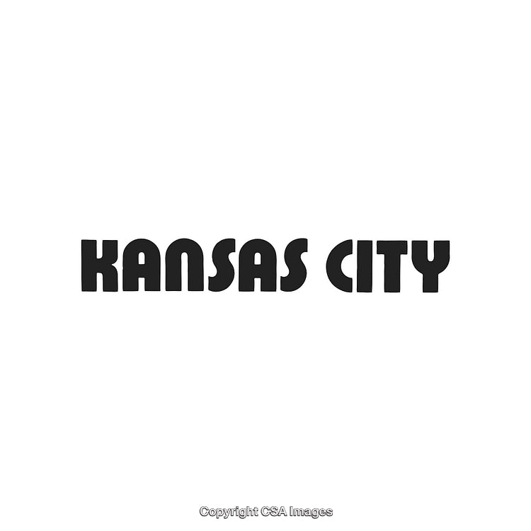 Kansas City Typography With Bold Font on White Background