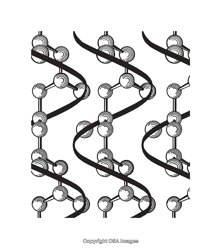 Seamless Pattern of Black and White Molecular Line Art Design
