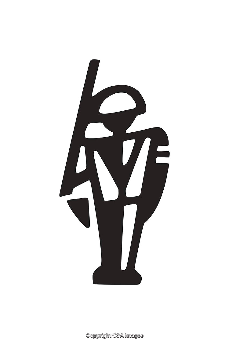 Abstract Black and White Line Art Depicting a Stylized Figure