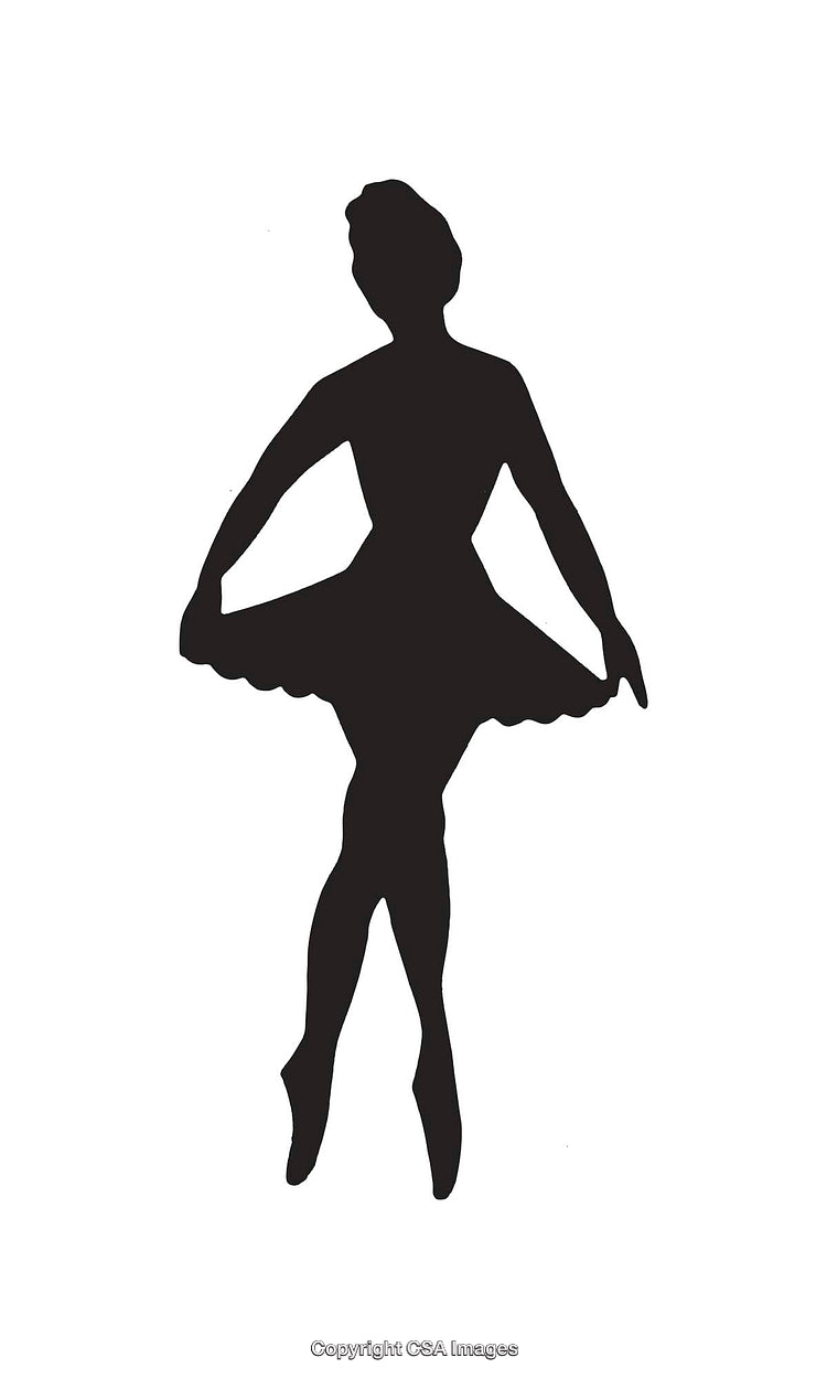 Silhouette Illustration of a Ballet Dancer Performing in Graceful Pose