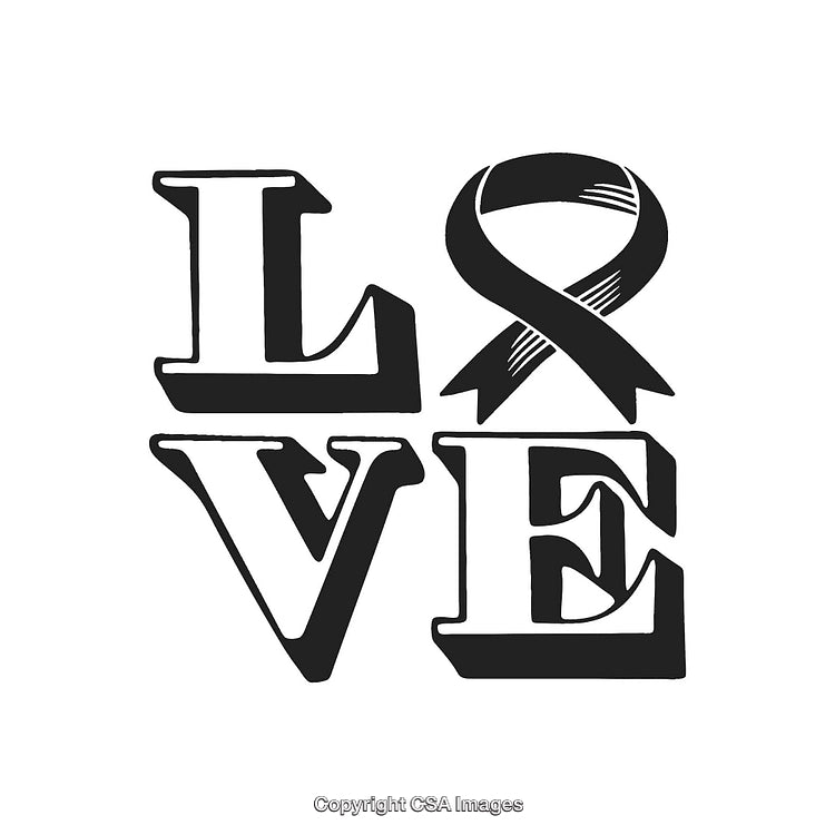 Classic Black and White Typography with Ribbon Symbol for Emotional Design