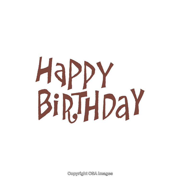 Artistic Brown Typography for Happy Birthday Greeting Design