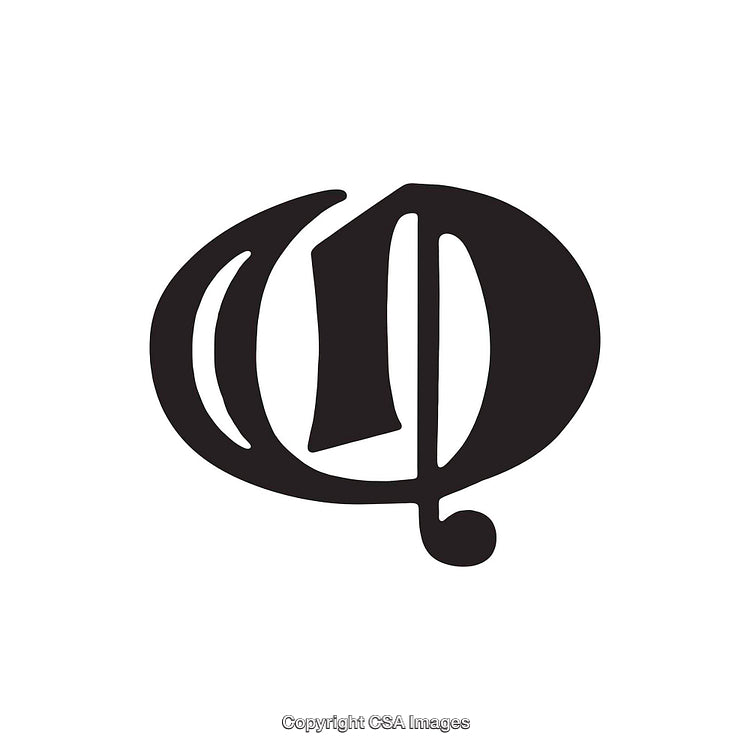 Stylized Black Letter O Icon With Artistic Design Elements