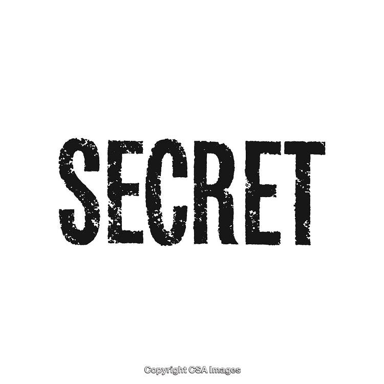 Grunge Style Text in Black Showing the Word Secret on White Background