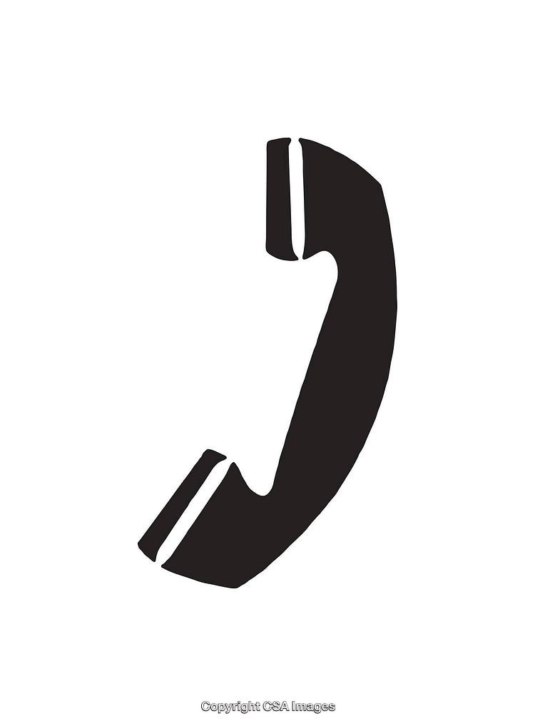 Minimalistic Black and White Telephone Handset Icon