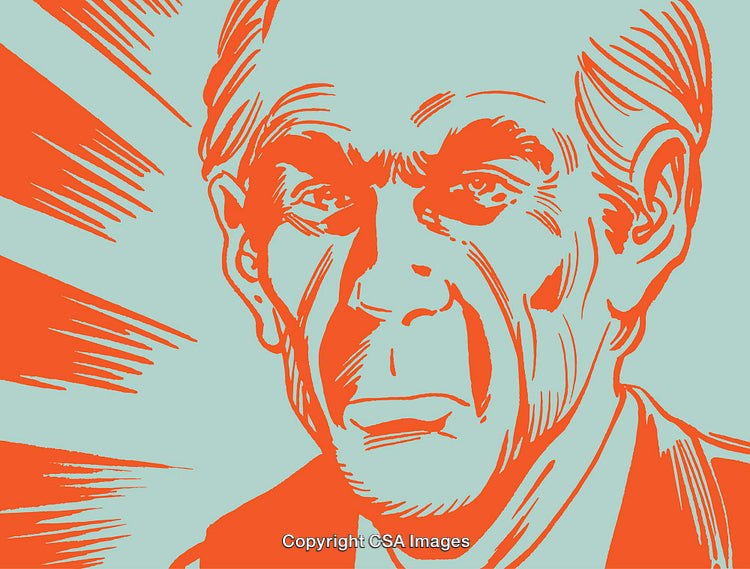 Expressive Line Art Portrait in Vibrant Artistic Style