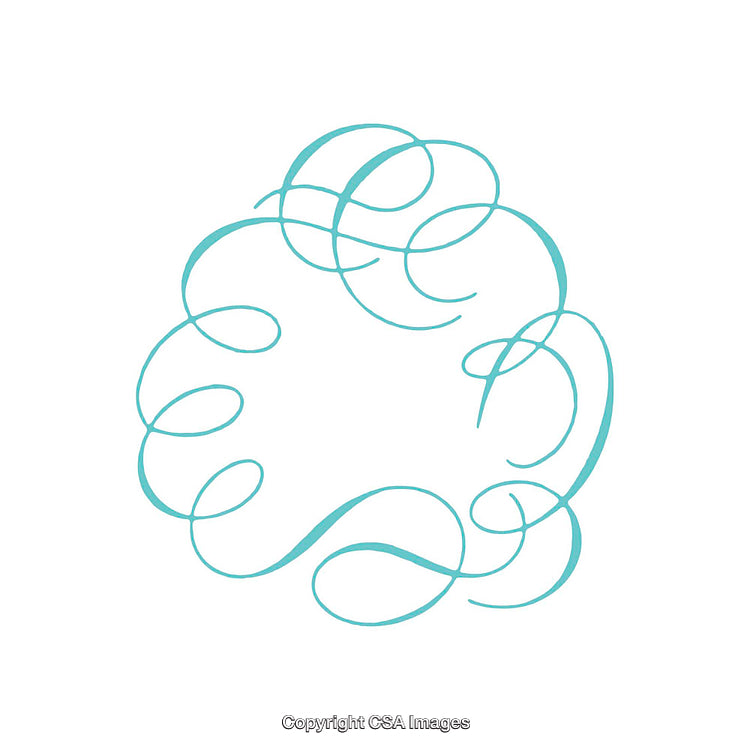 Ornamental Turquoise Swirls Forming an Elegant Circular Frame Design