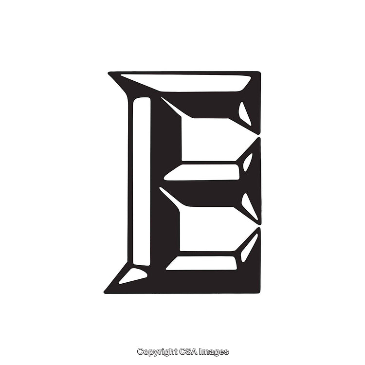 Stylized Geometric Letter E With Bold and Minimalistic Design
