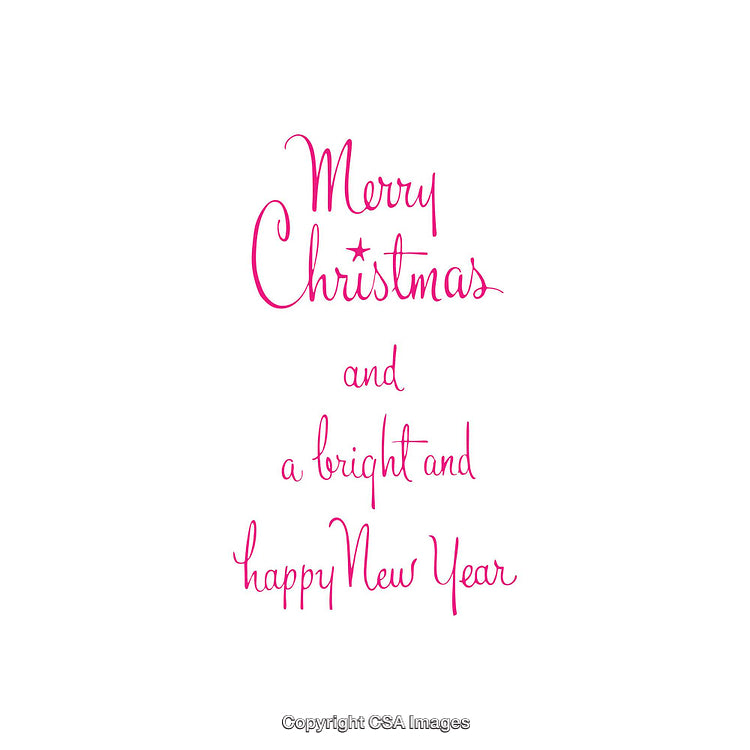 Merry Christmas and Happy New Year Festive Greeting in Pink Text