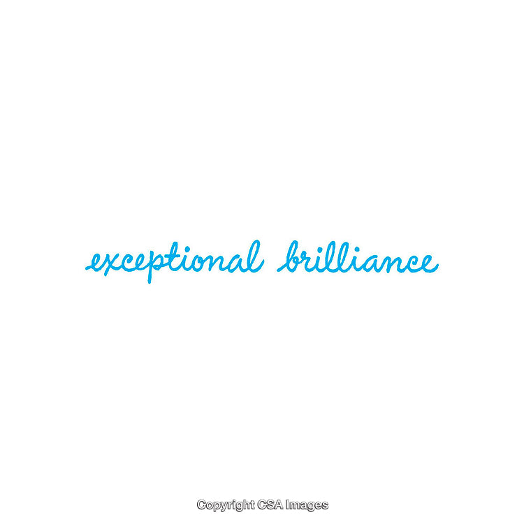 Inspirational Blue Handwritten Text Showcasing Exceptional Brilliance and Simplicity