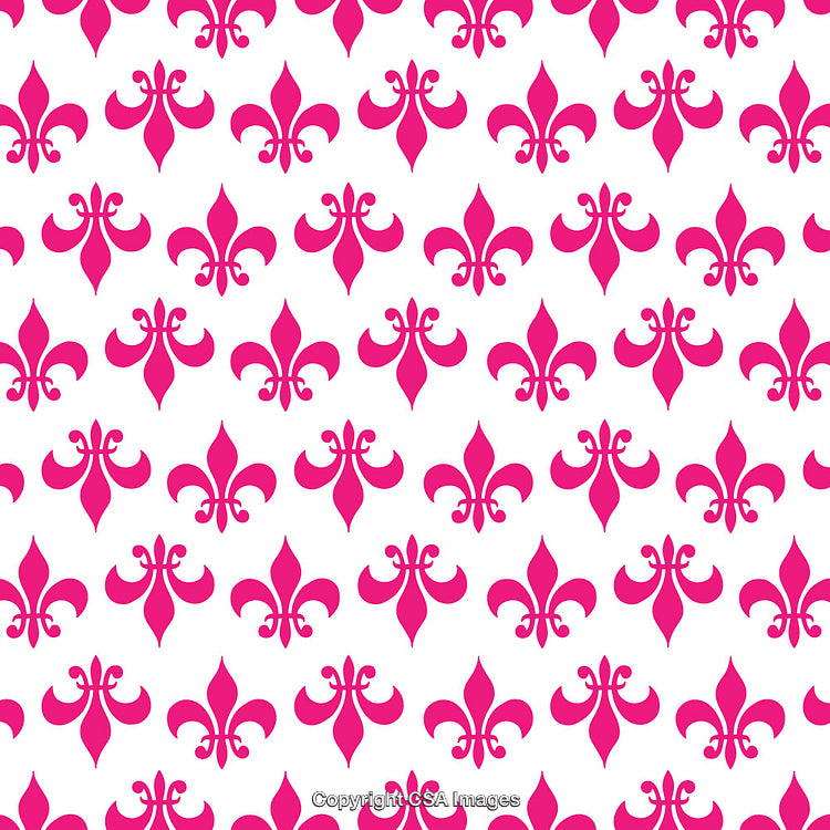 Elegant Pink Fleur-De-Lis Pattern on a White Background