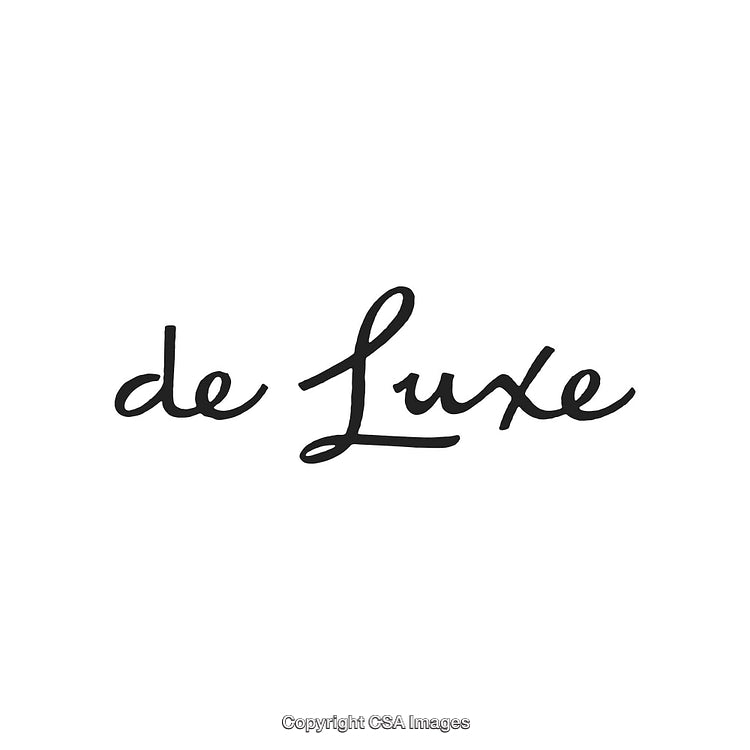 Elegant Calligraphy of the Words 'De Luxe' in Black Script