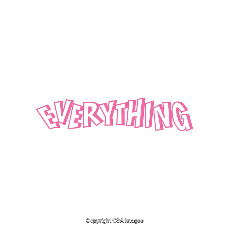 Pink Typography of the Word Everything on a White Background