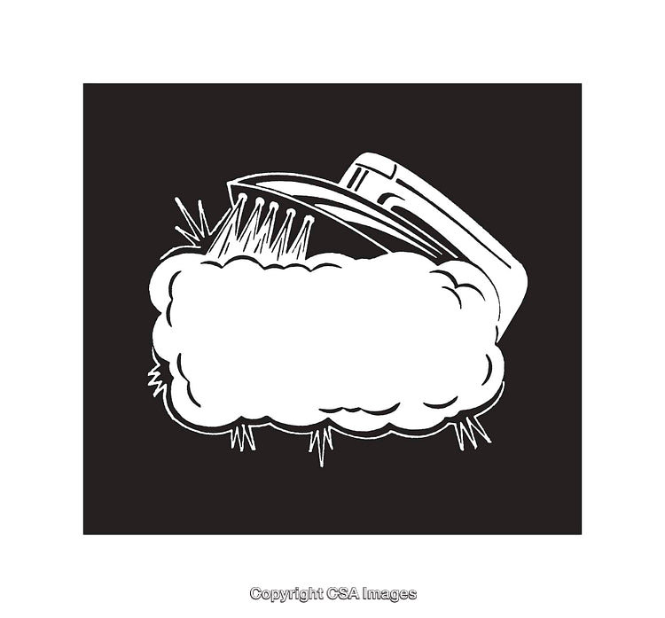 Minimalist Black and White Cloud with Cleaning Theme Artwork