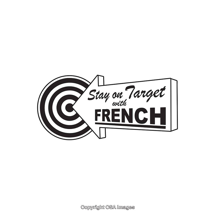 Black and White Arrow Design Featuring Motivation and French Language