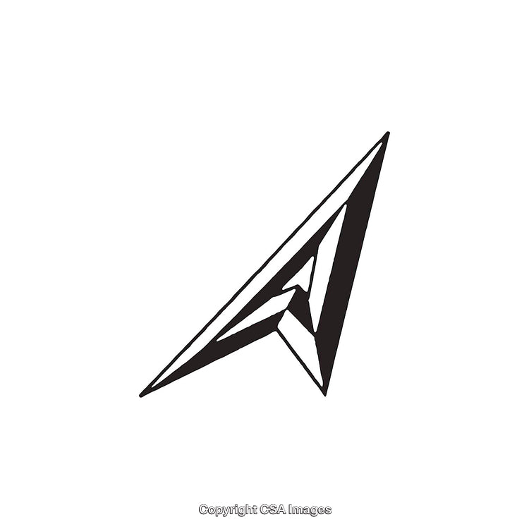 Abstract Geometric Arrow in Black and White Design