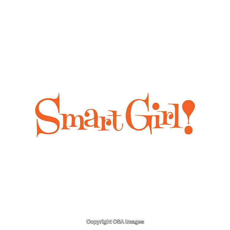 Bold Orange Typography Design with 'Smart Girl!' Phrase in Retro Style