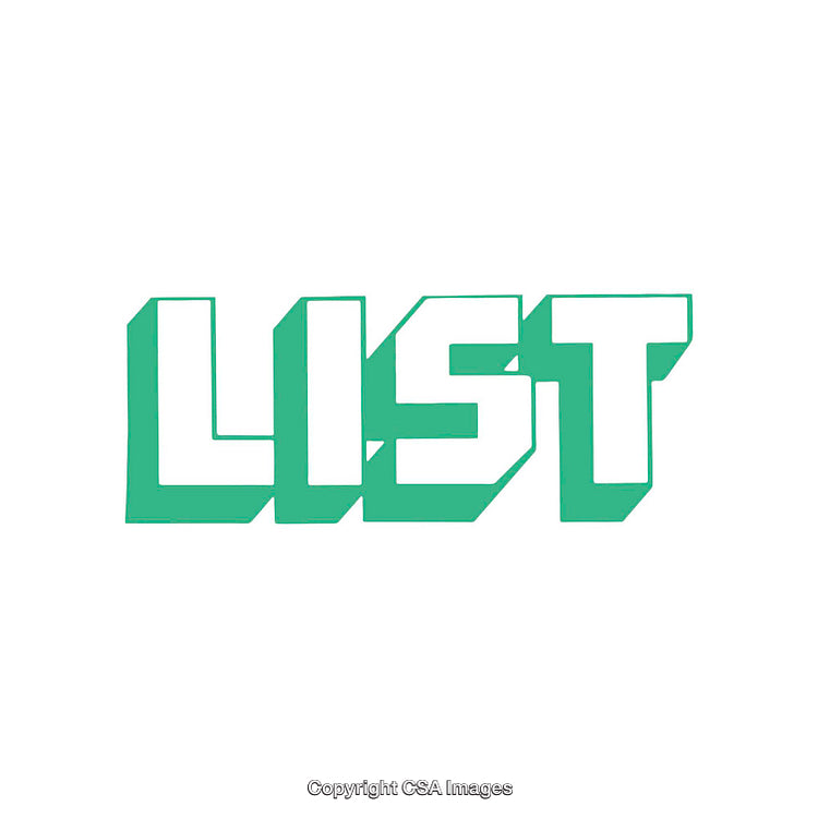 Green List Text in Bold Block Typography on White Background
