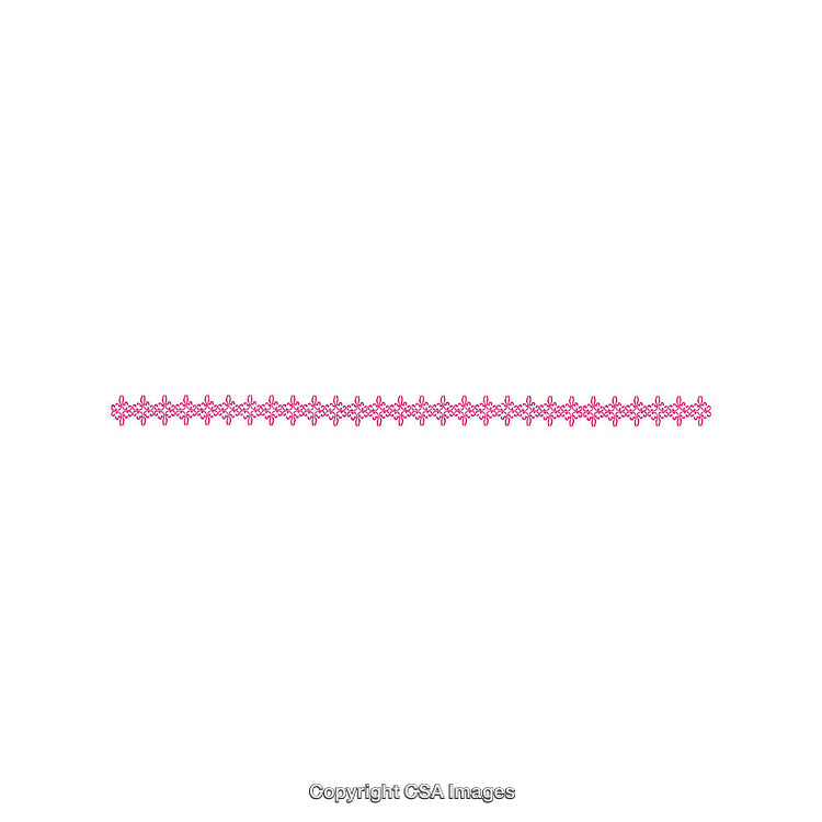 Pink Ornamental Border With Floral Lace Pattern on White Background