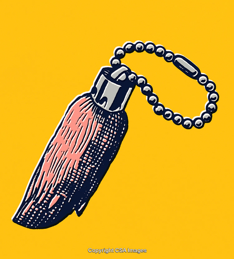 Illustrated Keychain With Detailed Brush Texture on Bright Background
