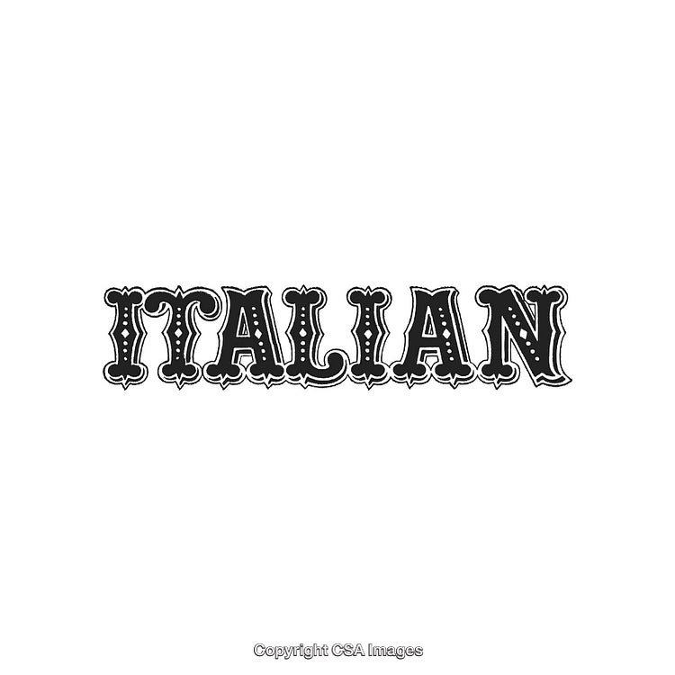 Elegant Vintage Style Italian Typography in Ornate Black and White Design