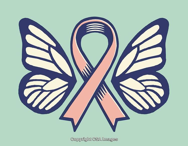 Ribbon with Butterfly Wings Representing Hope and Transformation