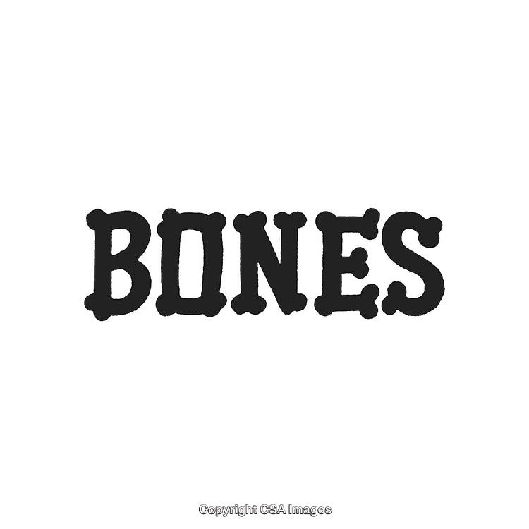 Creative Text Illustration Featuring the Word 'Bones' with Bone-Like Font