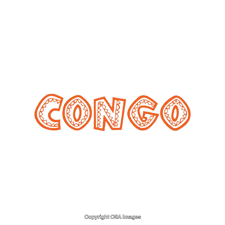 Styled Word Representation of Congo in Vibrant Orange Color