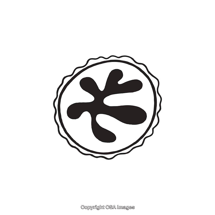 Abstract Black And White Ink Shape With Organic Curve Pattern