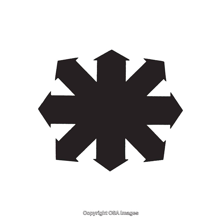 Black Starburst Dingbat Design With Expanding Arrow Elements