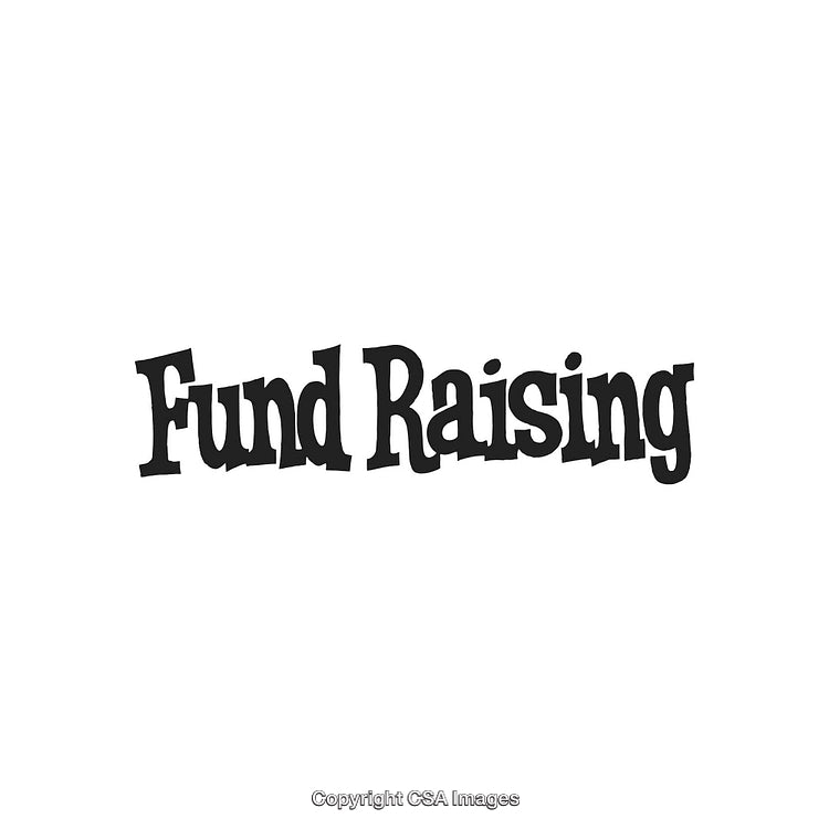 Fundraising Concept Text in Bold Font on White Background