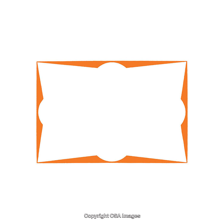 Minimalist Orange Design with Geometric Border Elements on White Background