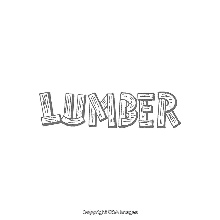 Hand-Drawn Wood Texture Style Typography for the Word 'Lumber'