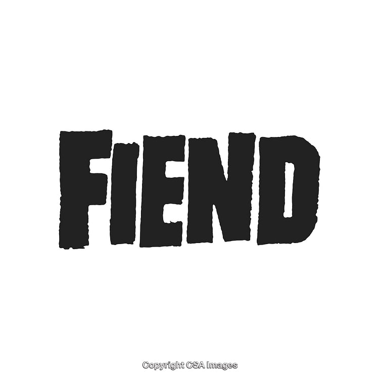 Bold Black Text Graphic Displaying the Word FIEND in Rough Design