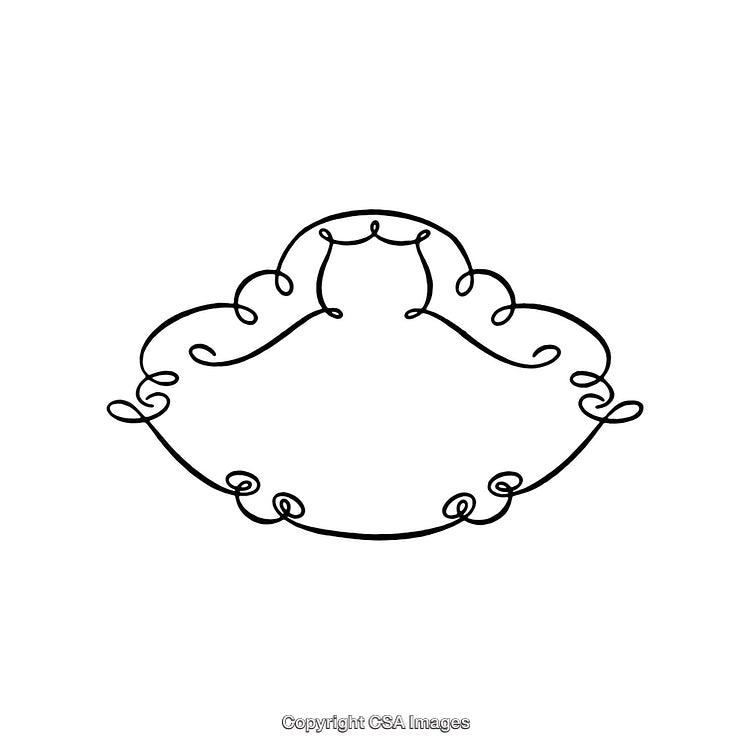 Elegant Ornate Border Design with Black Abstract Swirls and Loops