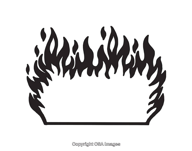 Simple Black and White Illustration of Flames Design