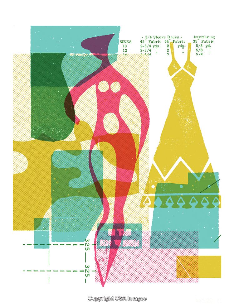 Abstract Multi-Layered Artistic Design With Geometric Shapes and Bright Colors